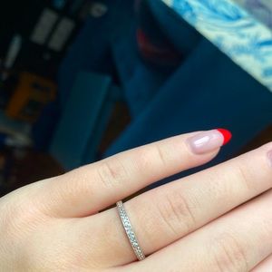 14k white gold diamond band, bought from Spencer’s diamonds